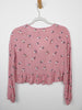 L.A. Hearts Pacsun Cropped Ruffle Hem Pink Floral Long Sleeve - Thrice Divine Finds