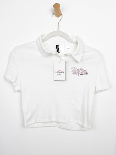 Netflix x HM Sex Education Cropped Rugby Baby Tee - Thrice Divine Finds