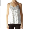 Express White Tank Top with Silver Sequin - Thrice Divine Finds