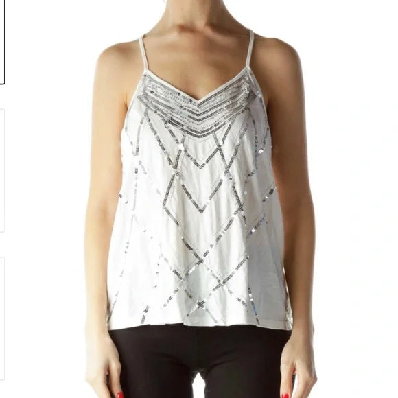 Express sequin tank outlet top